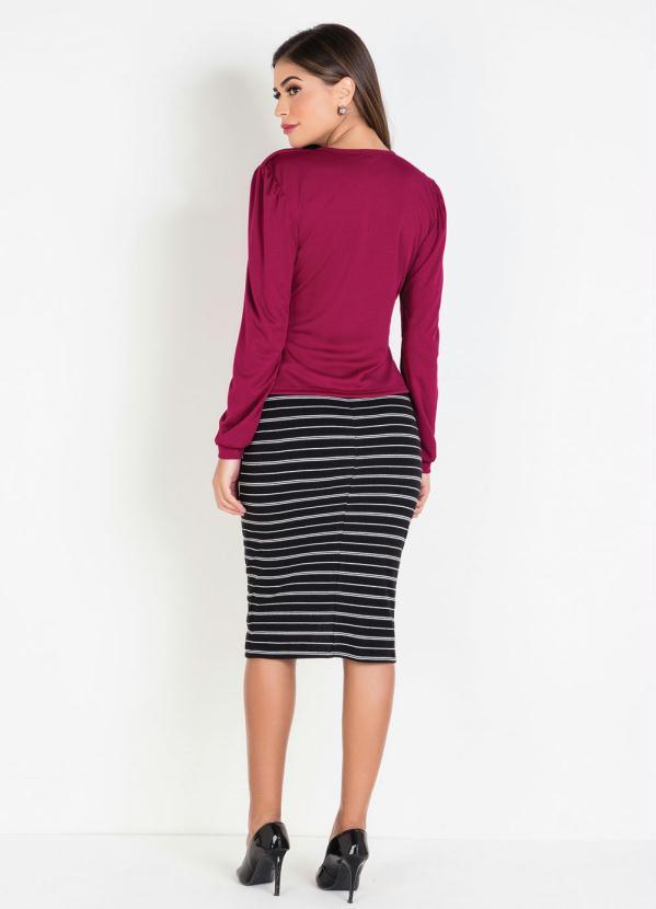 Outlet - Blusa Moda Evangélica Transpassada Púrpura 5