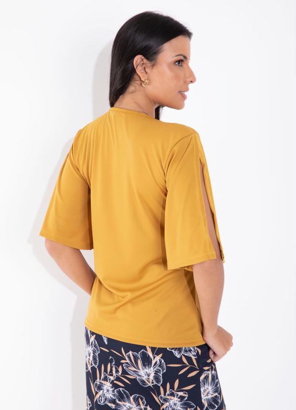 Outlet - Blusa Mostarda com Manga 3/4 Moda Evangélica 2