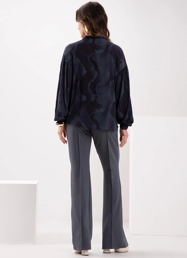 Lunender - Blusa Mullet com Babados na Gola Azul 4