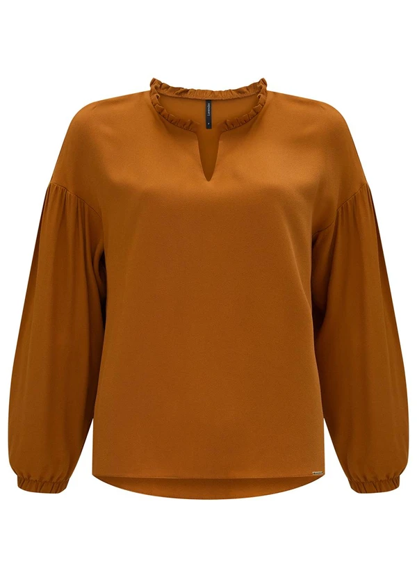 Lunender - Blusa Mullet com Babados na Gola Laranja 5