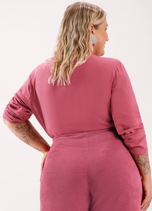 Lunender Mais Mulher - Blusa Mullet com Decote em V Vermelho - LUNENDER MAIS MULHER