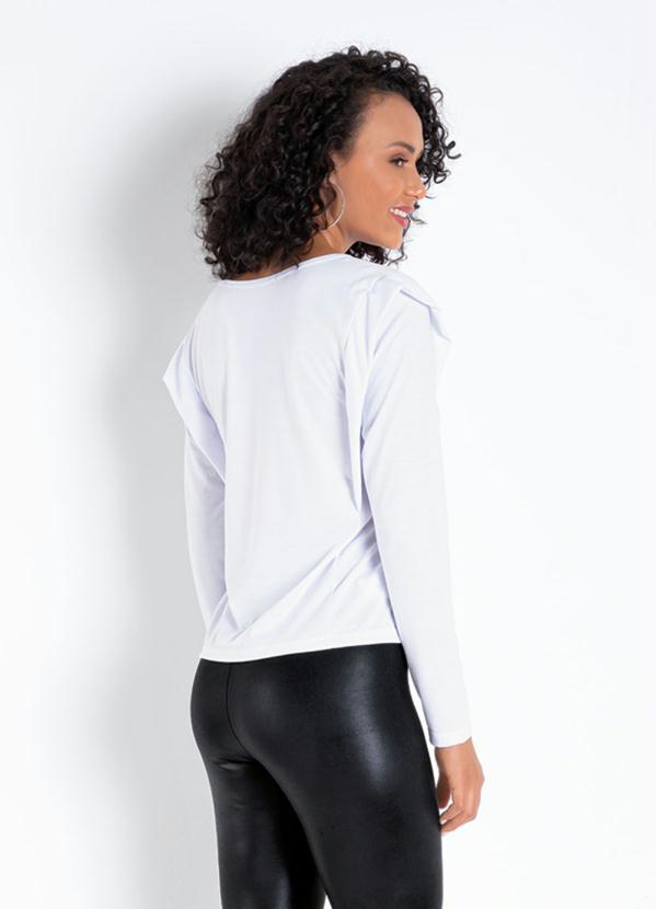 Outlet - Blusa Muscle Tee Branca com Mangas Longas 2