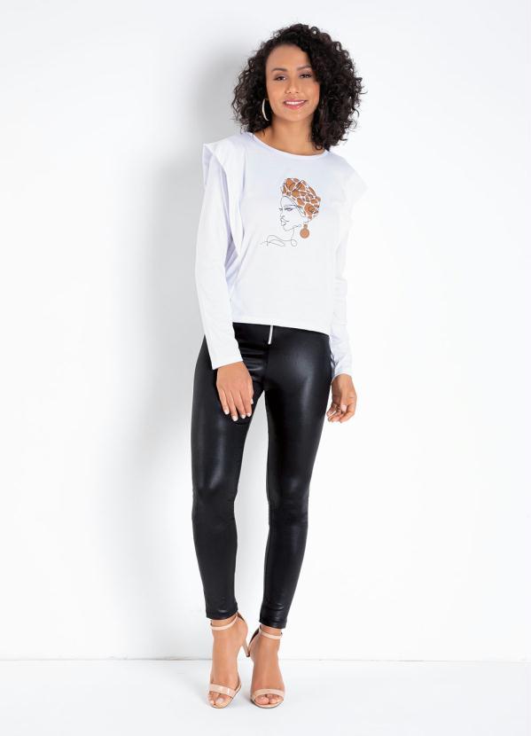 Outlet - Blusa Muscle Tee Branca com Mangas Longas 3