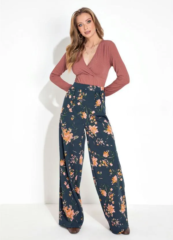 Moda Pop - Blusa Nude Decote Transpassado e Manga Longa 4