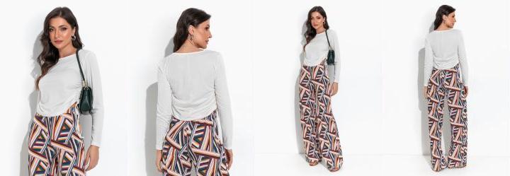 Blusa Off White com Amarra��o Regul�vel