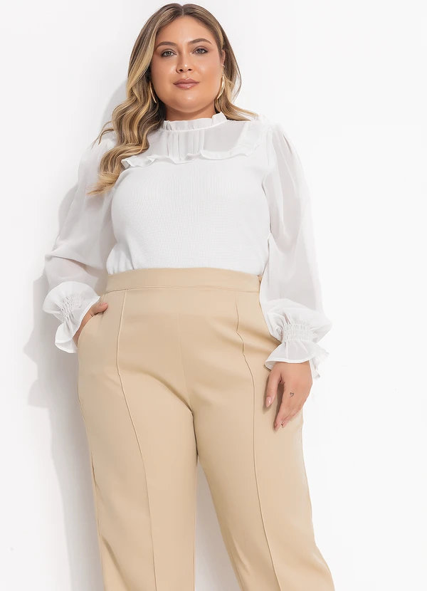Quintess - Blusa Off White em Chiffon 5