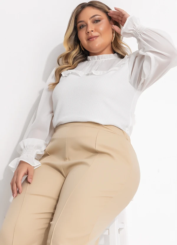 Quintess - Blusa Off White em Chiffon 3