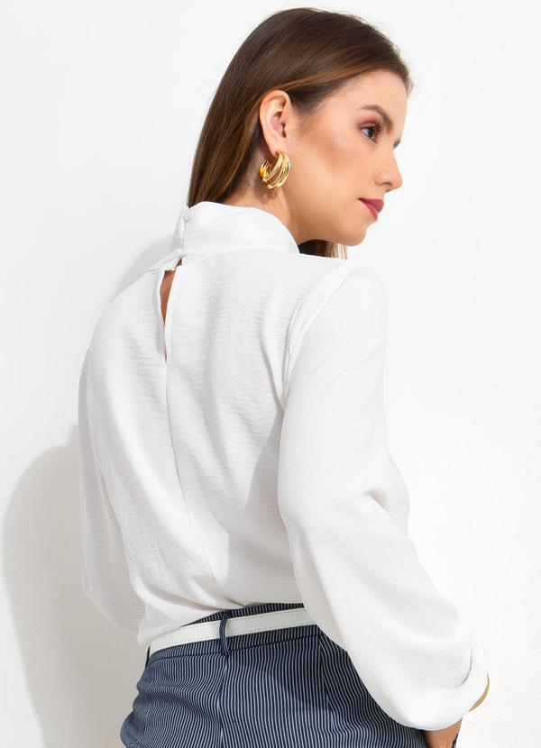 Quintess - Blusa Off White em Crepe Plano 2