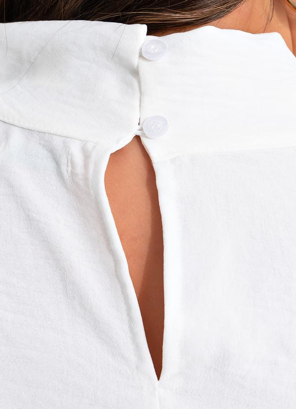 Quintess - Blusa Off White em Crepe Plano 20