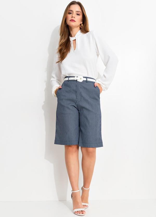 Quintess - Blusa Off White em Crepe Plano 3