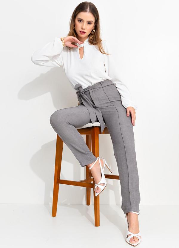 Quintess - Blusa Off White em Crepe Plano 5