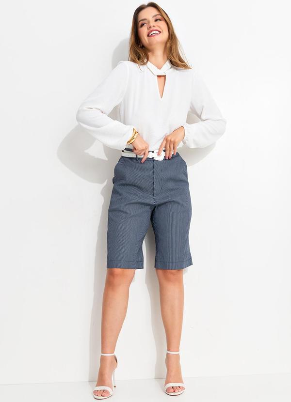 Quintess - Blusa Off White em Crepe Plano 8