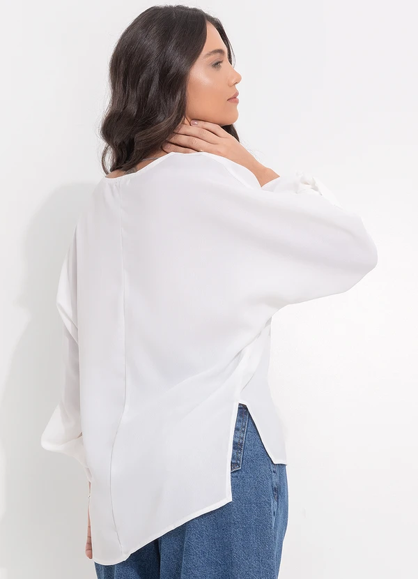 Quintess - Blusa Off White em Crepe Plano 2