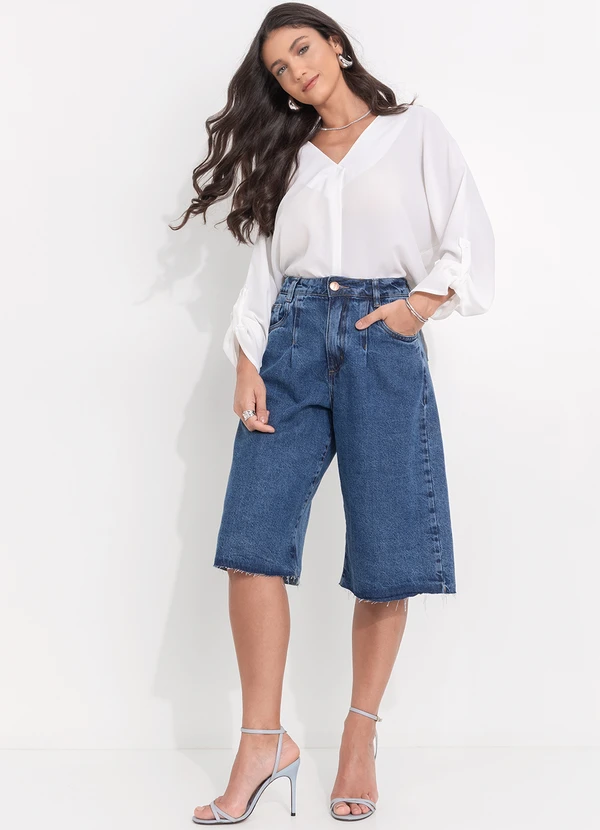 Quintess - Blusa Off White em Crepe Plano 3