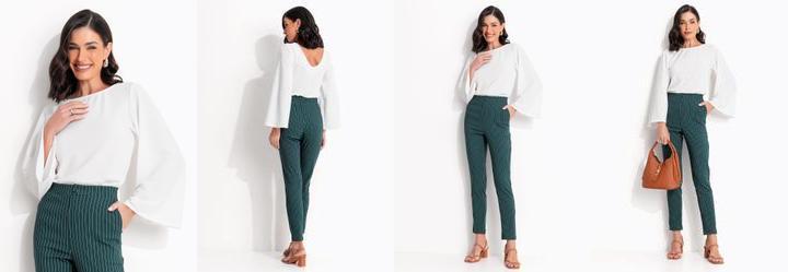 Blusa Off White em Malha Anarruga