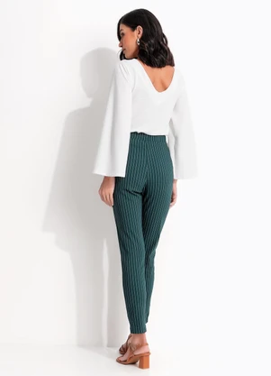 Quintess - Blusa Off White em Malha Anarruga - QUINTESS