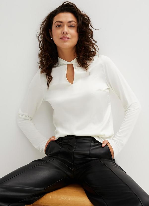 bonprix - Blusa Off White em Malha de Viscose 4