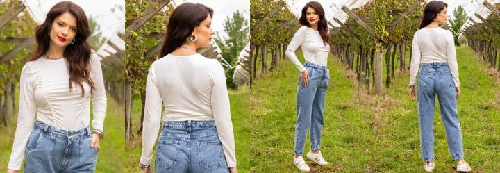 Blusa Off White em Malha de Viscose