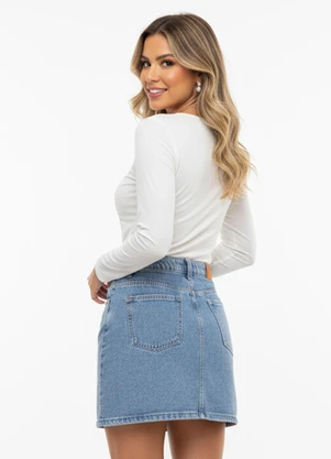 Quintess - Blusa Off White em Malha de Viscose - QUINTESS