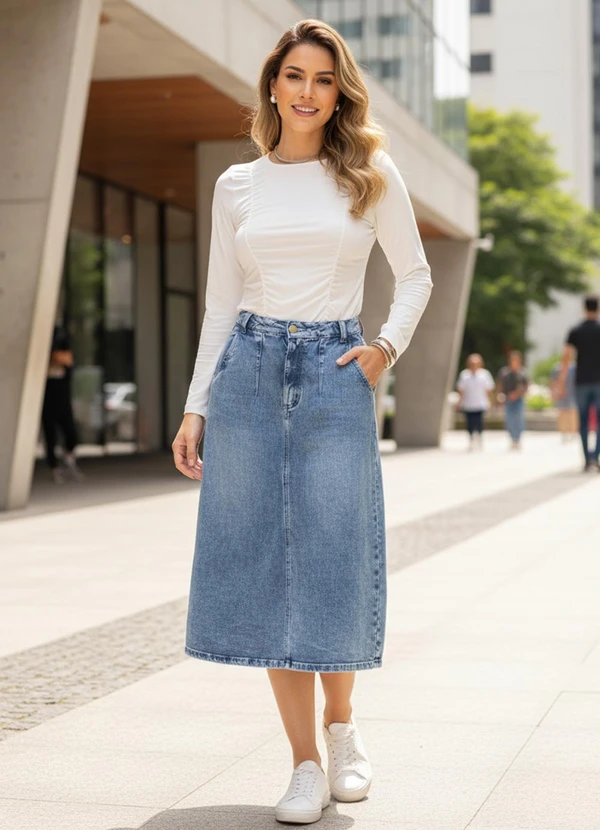 Quintess - Blusa Off White em Malha de Viscose 3