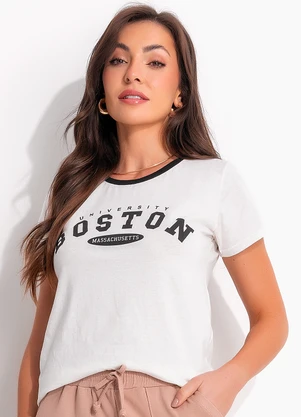 Bimini - Blusa Off White em Meia Malha - BIMINI