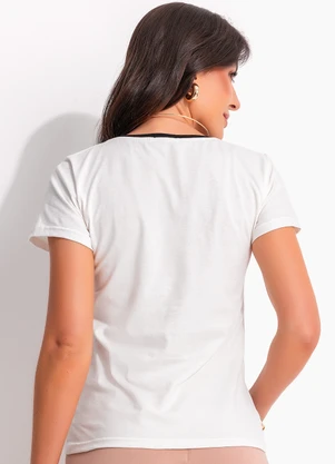 Bimini - Blusa Off White em Meia Malha - BIMINI