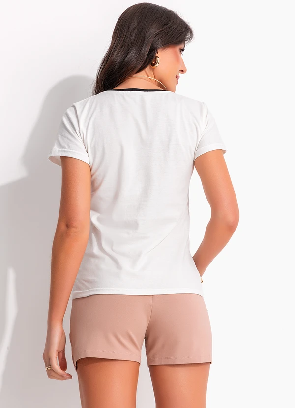 Bimini - Blusa Off White em Meia Malha 5