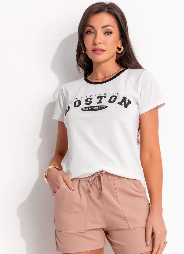 Bimini - Blusa Off White em Meia Malha 7