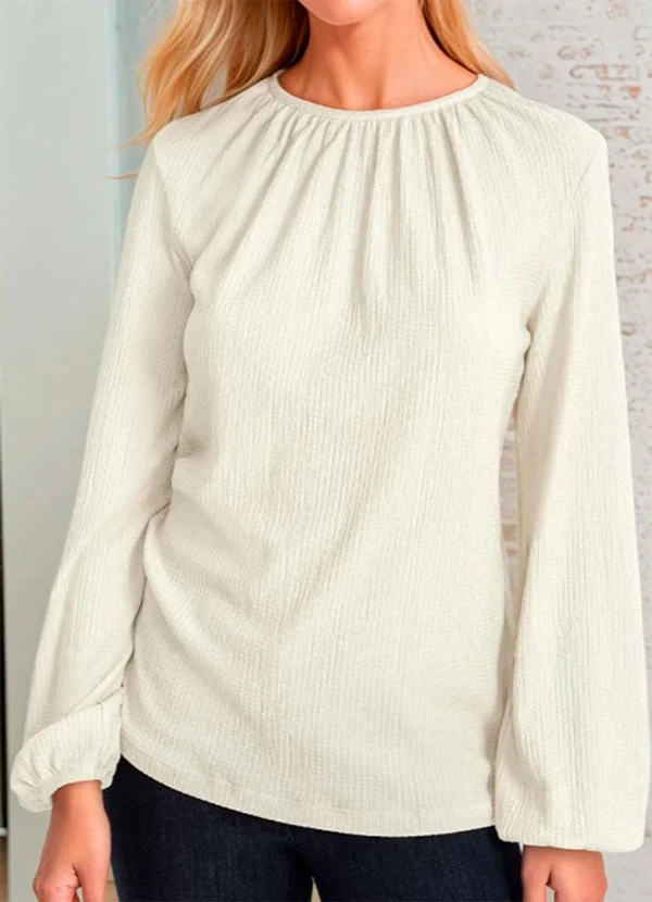 Bimini - Blusa Off White em Piquet