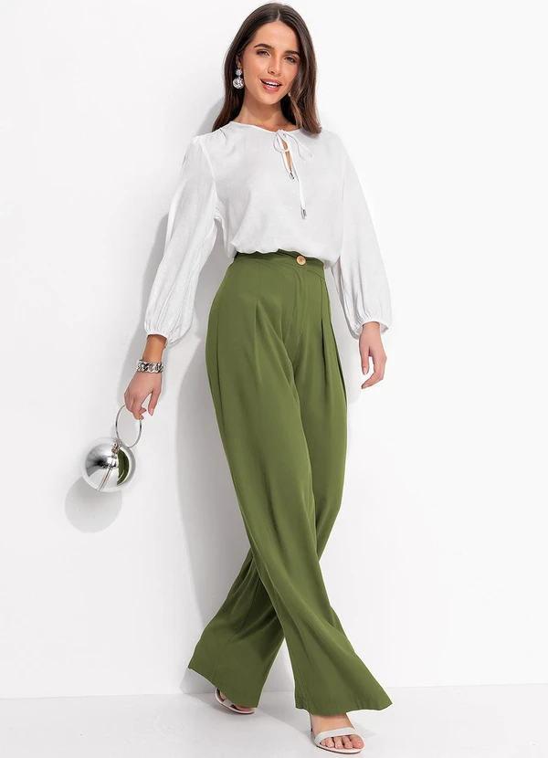 Quintess - Blusa Off White em Tecido Plano 10