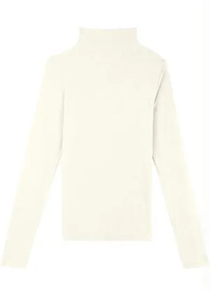 Malwee - Blusa Off White Gola Alta em Viscose Feminino - MALWEE