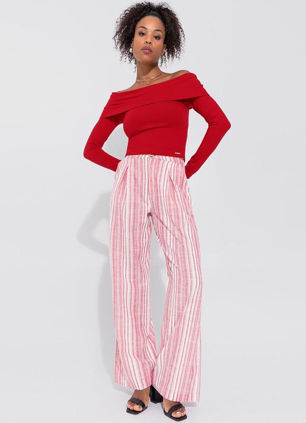 Enfim - Blusa Ombro a Ombro em Cotton Vermelho 2