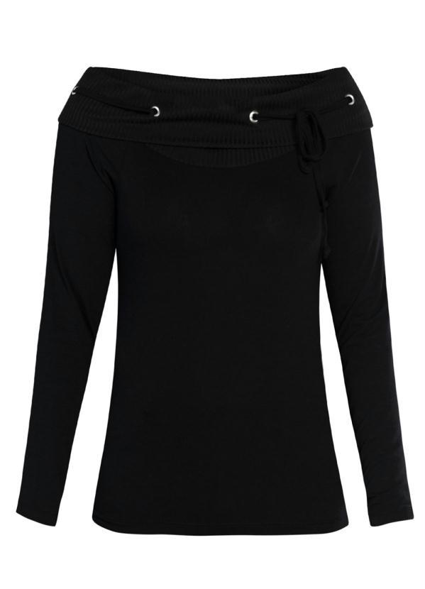 Queima Estoque - Blusa Ombro a Ombro Preta 4