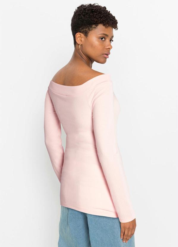Outlet - Blusa Ombro a Ombro Rosa Claro 2