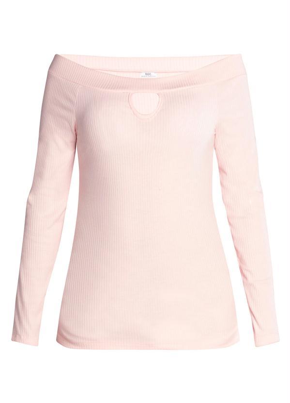 Outlet - Blusa Ombro a Ombro Rosa Claro 5
