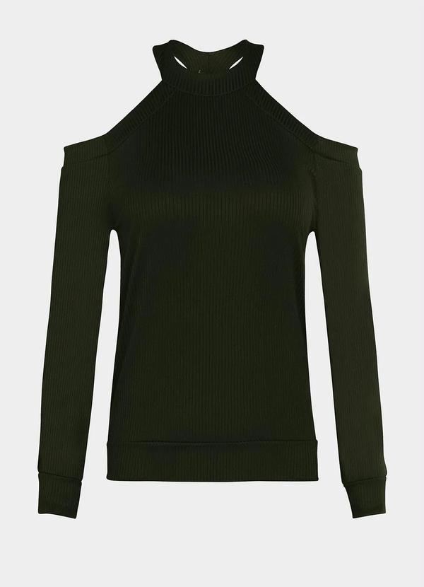 Queima Estoque - Blusa Ombros de Fora Manga Longa Verde 4