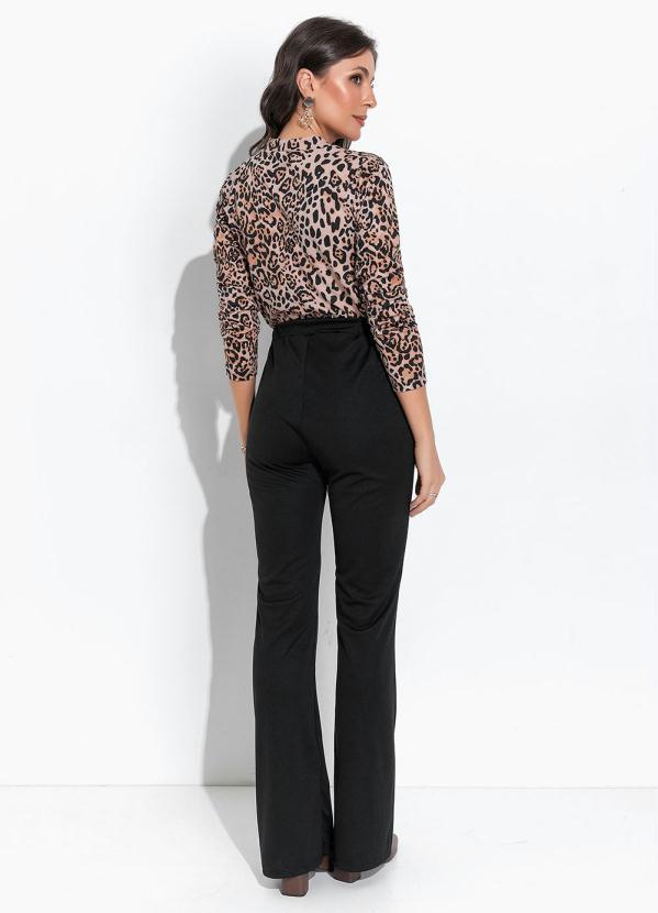 Moda Pop - Blusa Onça com Gola Laço 4