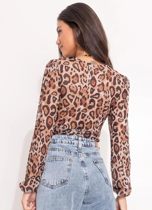Quintess - Blusa Onça em Tule - QUINTESS