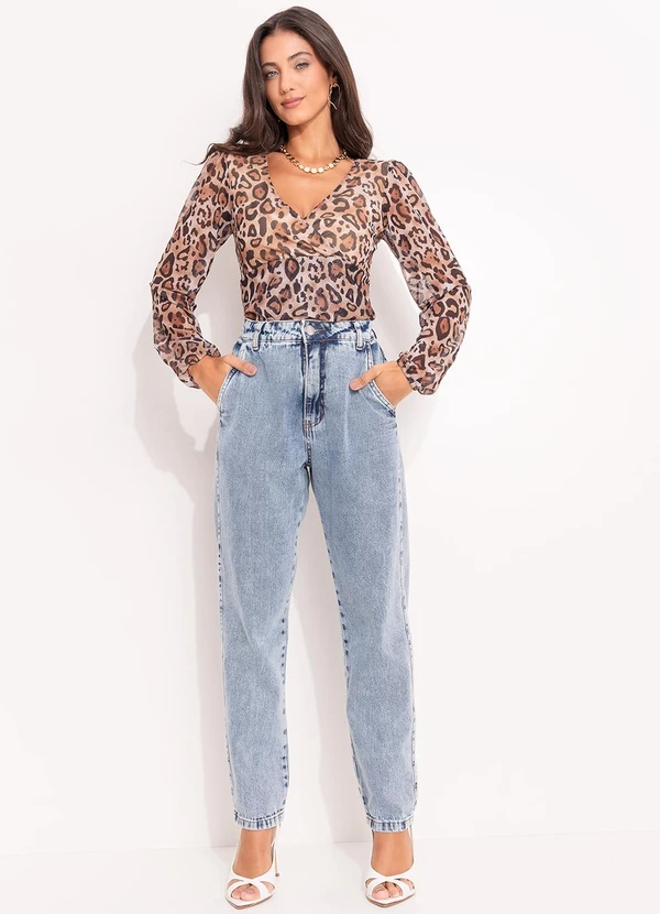 Quintess - Blusa Onça em Tule