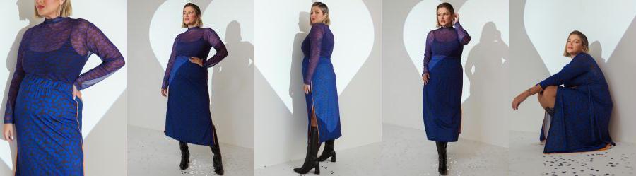 Blusa Ona Marinho Segunda Pele em Tule