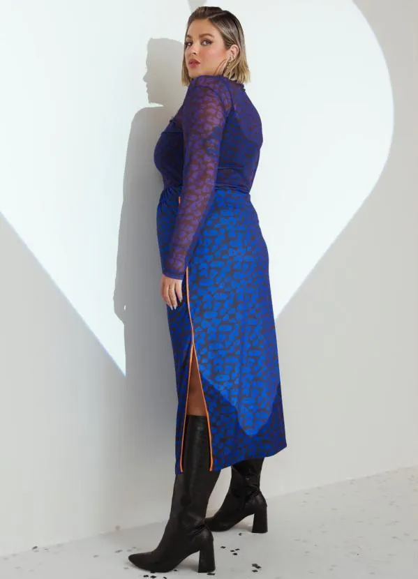 Quintess - Blusa Onça Marinho Segunda Pele em Tule 3