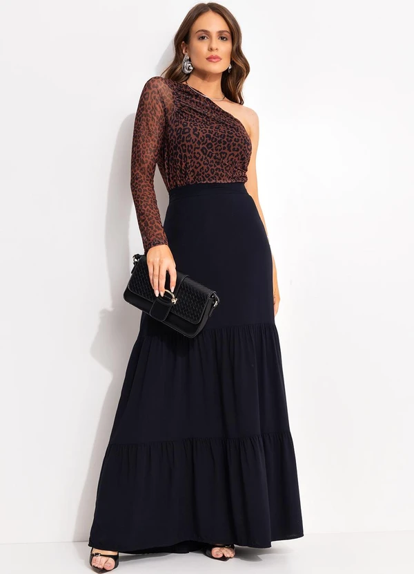 Quintess - Blusa Onça Marrom em Tule 3