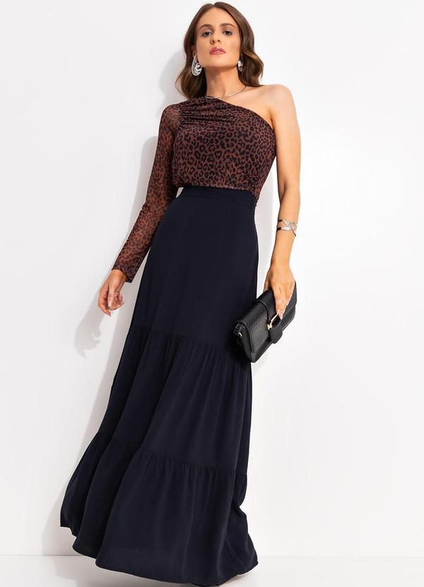 Quintess - Blusa Onça Marrom em Tule 5