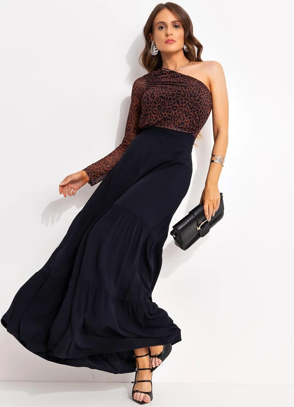 Quintess - Blusa Onça Marrom em Tule 6