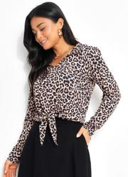 Blusa Ona Preta com Amarrao