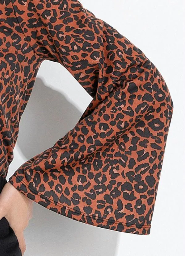 Moda Pop - Blusa Oncinha com Mangas Longas Amplas 5