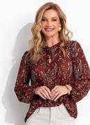 Blusa Paisley Bord� em Crepe Plano
