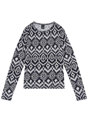 Malwee - Blusa Paisley em Viscose Feminina Branco - MALWEE