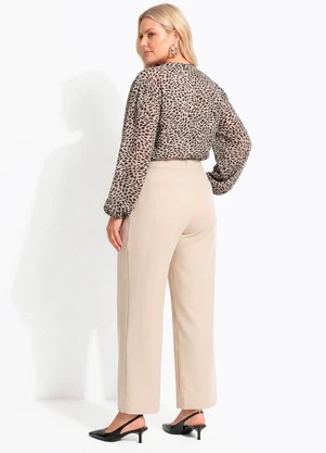 Quintess - Blusa Pincelado Abstrato em Malha Plissada - QUINTESS