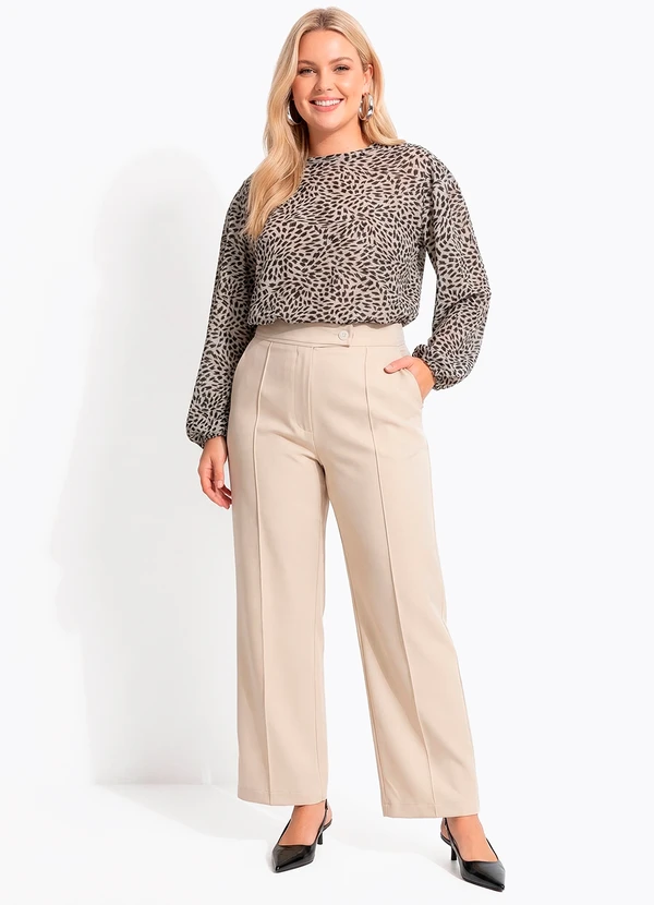 Quintess - Blusa Pincelado Abstrato em Malha Plissada 6